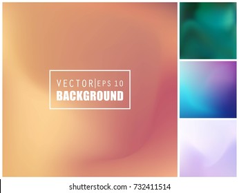 Abstract Creative concept vector multicolored blurred background set. For Web and Mobile Applications, art illustration template design, business infographic and social media, modern decoration.