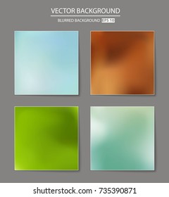 Abstract Creative concept vector multicolored blurred background set. For Web and Mobile Applications, art illustration template design, business infographic and social media, modern decoration.