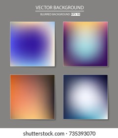 Abstract Creative concept vector multicolored blurred background set. For Web and Mobile Applications, art illustration template design, business infographic and social media, modern decoration.
