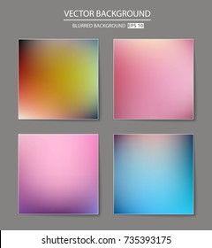 Abstract Creative concept vector multicolored blurred background set. For Web and Mobile Applications, art illustration template design, business infographic and social media, modern decoration.