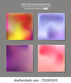 Abstract Creative concept vector multicolored blurred background set. For Web and Mobile Applications, art illustration template design, business infographic and social media, modern decoration.