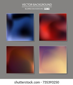 Abstract Creative concept vector multicolored blurred background set. For Web and Mobile Applications, art illustration template design, business infographic and social media, modern decoration.