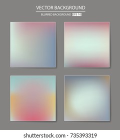 Abstract Creative concept vector multicolored blurred background set. For Web and Mobile Applications, art illustration template design, business infographic and social media, modern decoration.
