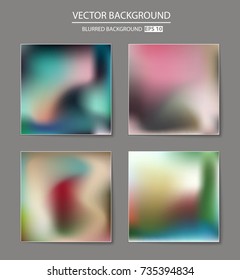 Abstract Creative concept vector multicolored blurred background set. For Web and Mobile Applications, art illustration template design, business infographic and social media, modern decoration.