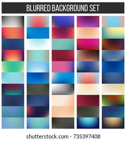 Abstract Creative concept vector multicolored blurred background set. For Web and Mobile Applications, art illustration template design, business infographic and social media, modern decoration.