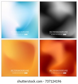 Abstract Creative concept vector multicolored blurred background set. For Web and Mobile Applications, art illustration template design, business infographic and social media, modern decoration.