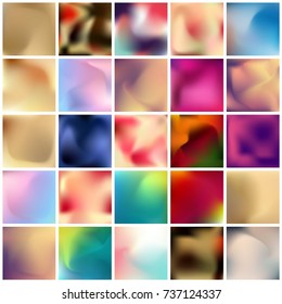 Abstract Creative concept vector multicolored blurred background set. For Web and Mobile Applications, art illustration template design, business infographic and social media, modern decoration.