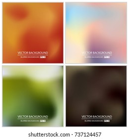 Abstract Creative concept vector multicolored blurred background set. For Web and Mobile Applications, art illustration template design, business infographic and social media, modern decoration.