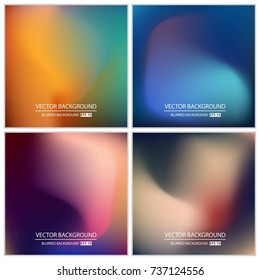Abstract Creative concept vector multicolored blurred background set. For Web and Mobile Applications, art illustration template design, business infographic and social media, modern decoration.