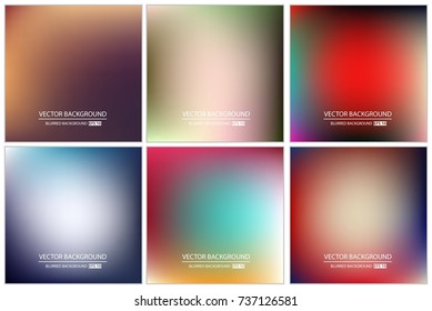 Abstract Creative concept vector multicolored blurred background set. For Web and Mobile Applications, art illustration template design, business infographic and social media, modern decoration.