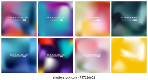 Abstract Creative concept vector multicolored blurred background set. For Web and Mobile Applications, art illustration template design, business infographic and social media, modern decoration.