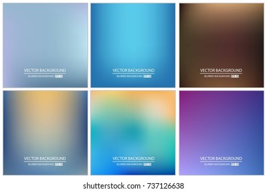 Abstract Creative concept vector multicolored blurred background set. For Web and Mobile Applications, art illustration template design, business infographic and social media, modern decoration.