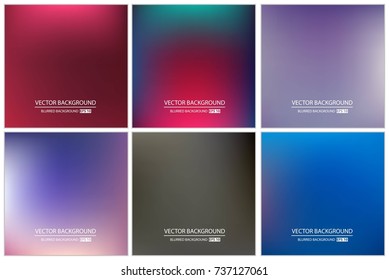 Abstract Creative concept vector multicolored blurred background set. For Web and Mobile Applications, art illustration template design, business infographic and social media, modern decoration.