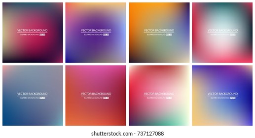 Abstract Creative concept vector multicolored blurred background set. For Web and Mobile Applications, art illustration template design, business infographic and social media, modern decoration.