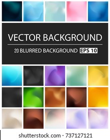 Abstract Creative concept vector multicolored blurred background set. For Web and Mobile Applications, art illustration template design, business infographic and social media, modern decoration.