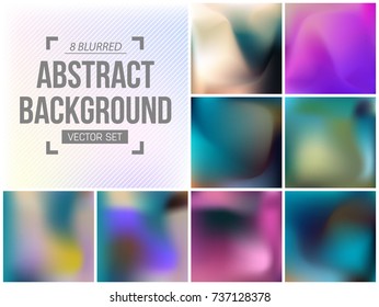 Abstract Creative concept vector multicolored blurred background set. For Web and Mobile Applications, art illustration template design, business infographic and social media, modern decoration.