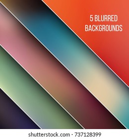 Abstract Creative concept vector multicolored blurred background set. For Web and Mobile Applications, art illustration template design, business infographic and social media, modern decoration.