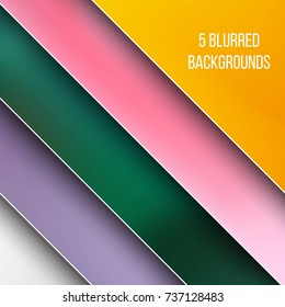 Abstract Creative concept vector multicolored blurred background set. For Web and Mobile Applications, art illustration template design, business infographic and social media, modern decoration.