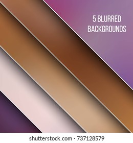 Abstract Creative concept vector multicolored blurred background set. For Web and Mobile Applications, art illustration template design, business infographic and social media, modern decoration.