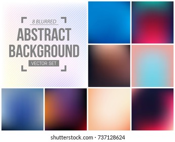 Abstract Creative concept vector multicolored blurred background set. For Web and Mobile Applications, art illustration template design, business infographic and social media, modern decoration.