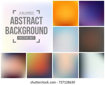 Abstract Creative concept vector multicolored blurred background set. For Web and Mobile Applications, art illustration template design, business infographic and social media, modern decoration.