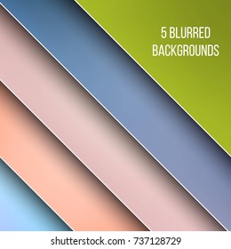 Abstract Creative concept vector multicolored blurred background set. For Web and Mobile Applications, art illustration template design, business infographic and social media, modern decoration.
