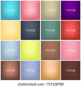 Abstract Creative concept vector multicolored blurred background set. For Web and Mobile Applications, art illustration template design, business infographic and social media, modern decoration.