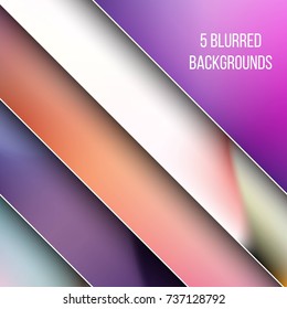 Abstract Creative concept vector multicolored blurred background set. For Web and Mobile Applications, art illustration template design, business infographic and social media, modern decoration.