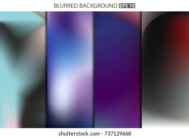 Abstract Creative concept vector multicolored blurred background set. For Web and Mobile Applications, art illustration template design, business infographic and social media, modern decoration.