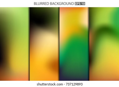 Abstract Creative concept vector multicolored blurred background set. For Web and Mobile Applications, art illustration template design, business infographic and social media, modern decoration.