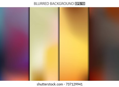 Abstract Creative concept vector multicolored blurred background set. For Web and Mobile Applications, art illustration template design, business infographic and social media, modern decoration.
