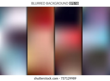 Abstract Creative concept vector multicolored blurred background set. For Web and Mobile Applications, art illustration template design, business infographic and social media, modern decoration.