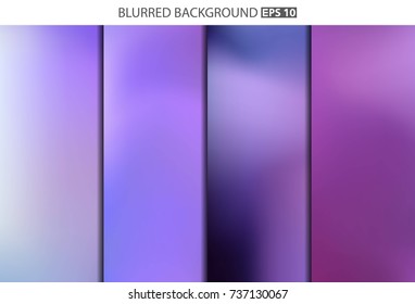 Abstract Creative concept vector multicolored blurred background set. For Web and Mobile Applications, art illustration template design, business infographic and social media, modern decoration.