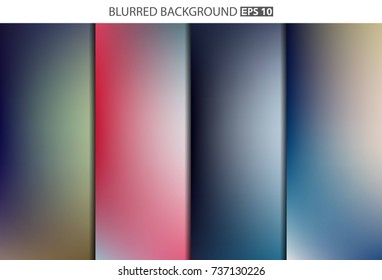 Abstract Creative concept vector multicolored blurred background set. For Web and Mobile Applications, art illustration template design, business infographic and social media, modern decoration.