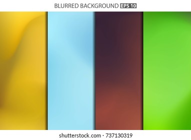 Abstract Creative concept vector multicolored blurred background set. For Web and Mobile Applications, art illustration template design, business infographic and social media, modern decoration.