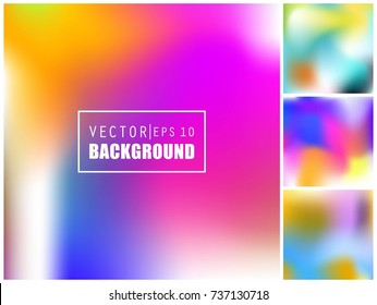 Abstract Creative concept vector multicolored blurred background set. For Web and Mobile Applications, art illustration template design, business infographic and social media, modern decoration.