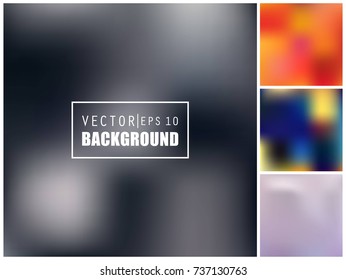 Abstract Creative concept vector multicolored blurred background set. For Web and Mobile Applications, art illustration template design, business infographic and social media, modern decoration.