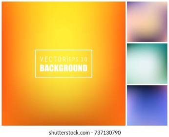 Abstract Creative concept vector multicolored blurred background set. For Web and Mobile Applications, art illustration template design, business infographic and social media, modern decoration.