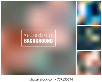 Abstract Creative concept vector multicolored blurred background set. For Web and Mobile Applications, art illustration template design, business infographic and social media, modern decoration.