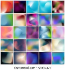 Abstract Creative concept vector multicolored blurred background set. For Web and Mobile Applications, art illustration template design, business infographic and social media, modern decoration.