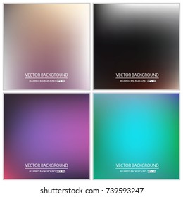 Abstract Creative concept vector multicolored blurred background set. For Web and Mobile Applications, art illustration template design, business infographic and social media, modern decoration.