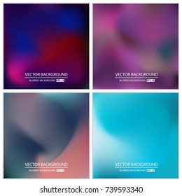 Abstract Creative concept vector multicolored blurred background set. For Web and Mobile Applications, art illustration template design, business infographic and social media, modern decoration.