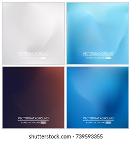 Abstract Creative concept vector multicolored blurred background set. For Web and Mobile Applications, art illustration template design, business infographic and social media, modern decoration.