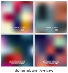 Abstract Creative concept vector multicolored blurred background set. For Web and Mobile Applications, art illustration template design, business infographic and social media, modern decoration.