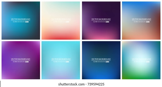 Abstract Creative concept vector multicolored blurred background set. For Web and Mobile Applications, art illustration template design, business infographic and social media, modern decoration.