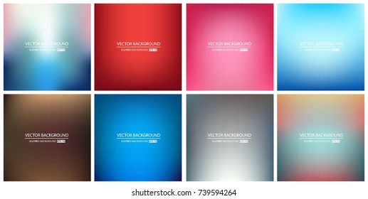 Abstract Creative concept vector multicolored blurred background set. For Web and Mobile Applications, art illustration template design, business infographic and social media, modern decoration.