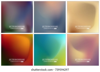 Abstract Creative concept vector multicolored blurred background set. For Web and Mobile Applications, art illustration template design, business infographic and social media, modern decoration.