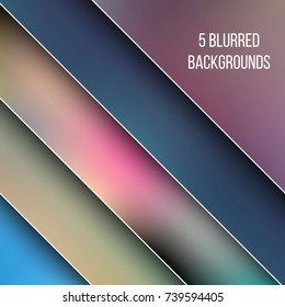 Abstract Creative concept vector multicolored blurred background set. For Web and Mobile Applications, art illustration template design, business infographic and social media, modern decoration.