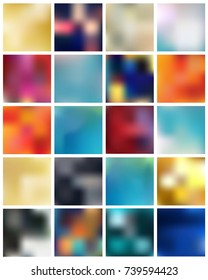 Abstract Creative concept vector multicolored blurred background set. For Web and Mobile Applications, art illustration template design, business infographic and social media, modern decoration.