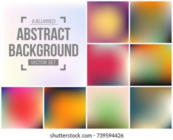 Abstract Creative concept vector multicolored blurred background set. For Web and Mobile Applications, art illustration template design, business infographic and social media, modern decoration.